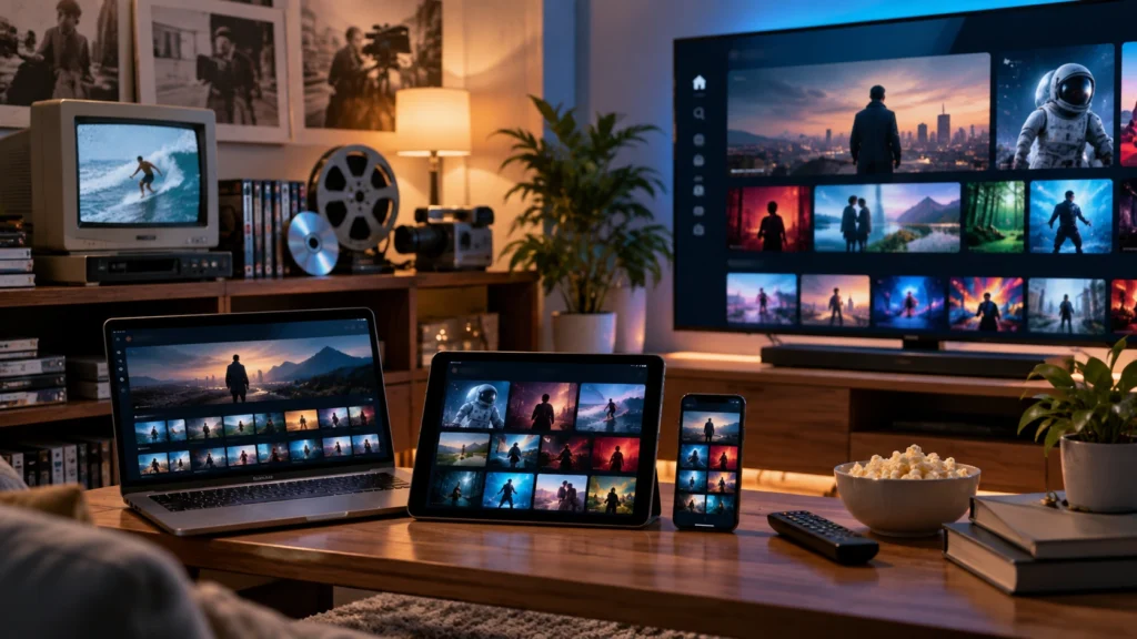 Evolution of online video streaming and video-on-demand across smart TV, laptop, tablet and smartphone