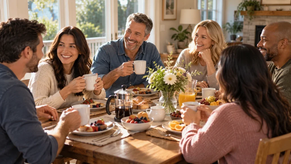 Family and friends sharing thankful Tuesday blessings