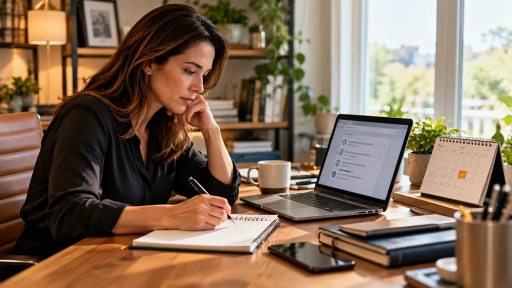 Professional staying productive during the Thursday workday