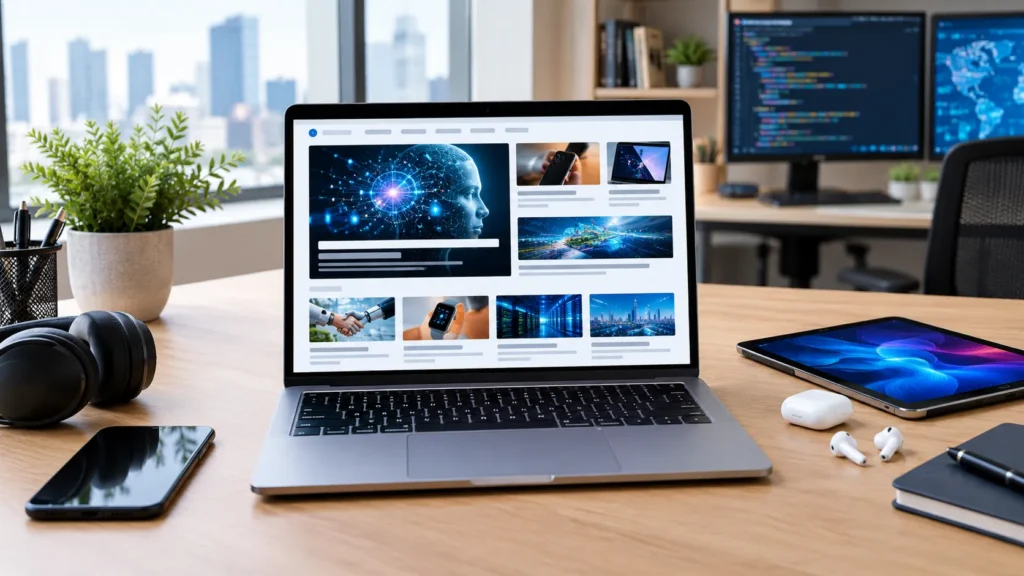 TechTrendery.com online technology publication on laptop